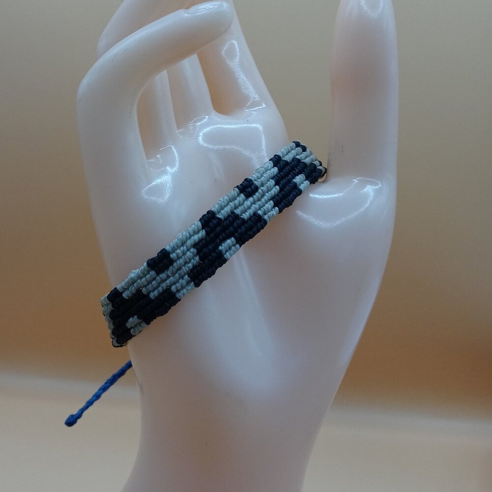 Unisex Woven Macramé Thread Bracelet Chakana Inca Andean Spiritual Connection